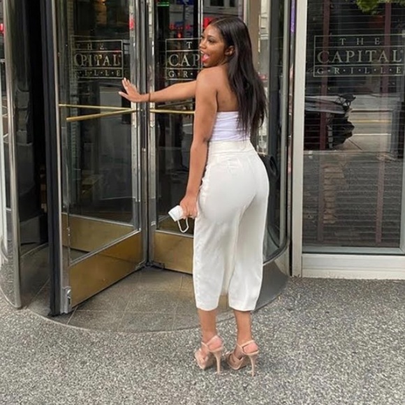 Express White Cropped Culottes - Picture 1 of 9